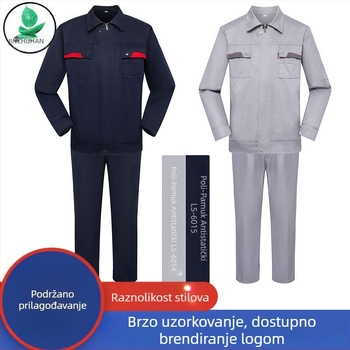 Set radne odjeće od poliester-pamuk s antistatičkim svojstvima, otporan i prozračan