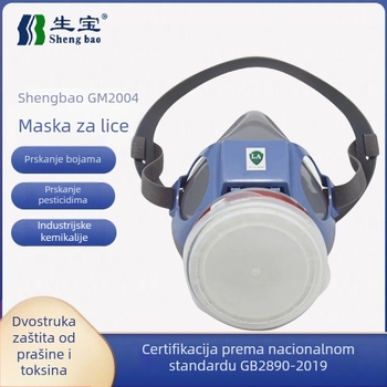 Shengbao GM2004 Polumaska Respirator za Bojanje i Kemijsku Zaštitu, Zaštita od Prašine i Štetnih Plinova