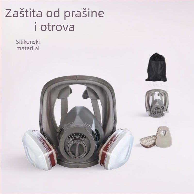 Silikonska maska protiv prašine i virusa, s filtrom za mirise, za poljoprivredu, kemijsku industriju i rudnike