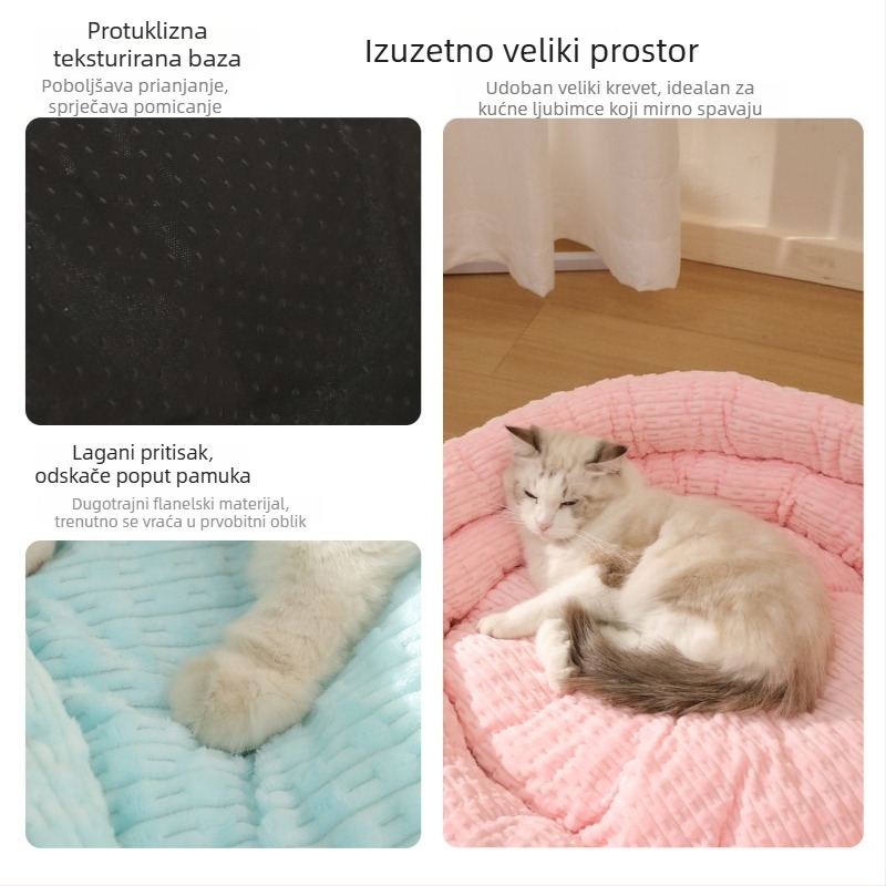 Zimski krevet za pse s dvostrukom jastučnicom, za male i srednje pse i mačke