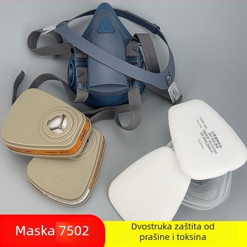 Chaonan 7502 maske za plin sa filtrima, za prskanje boje, zavarivanje, zaštita od kemikalija i pesticida, oksigenska maska