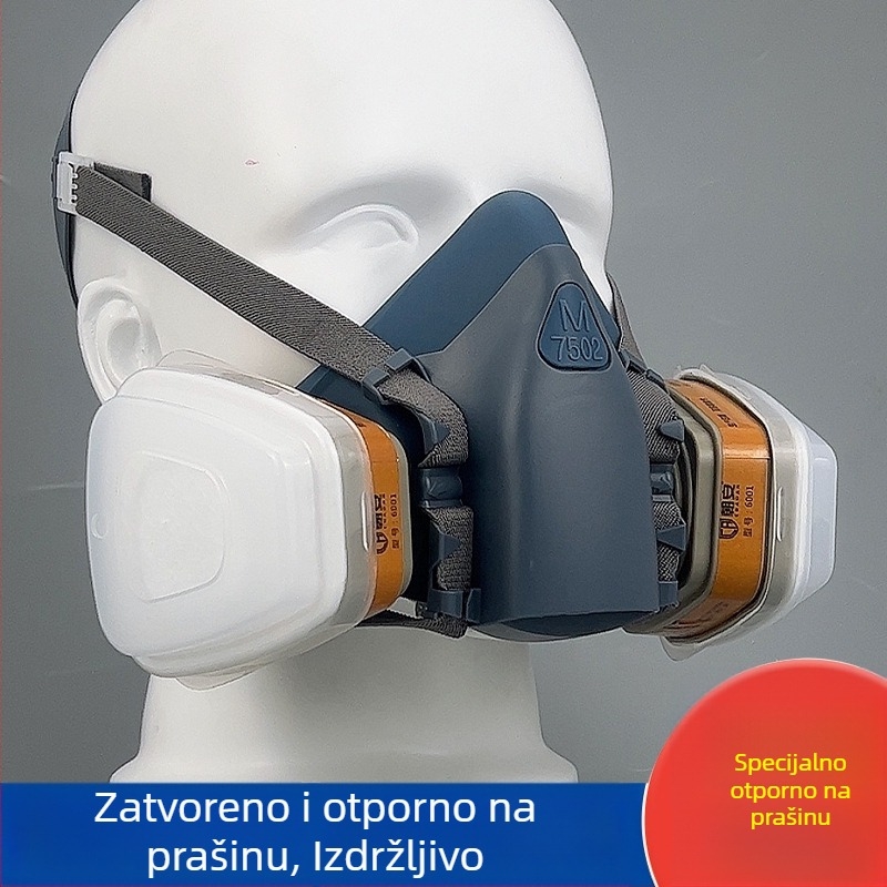 Chaonan 7502 maske za plin sa filtrima, za prskanje boje, zavarivanje, zaštita od kemikalija i pesticida, oksigenska maska