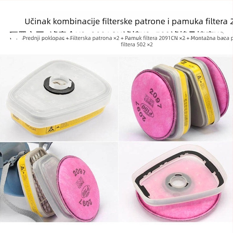 Držač 502 s filtrom 2097, aktivni ugljen, trapezno oblikovano kućište za filtr za masku za plin