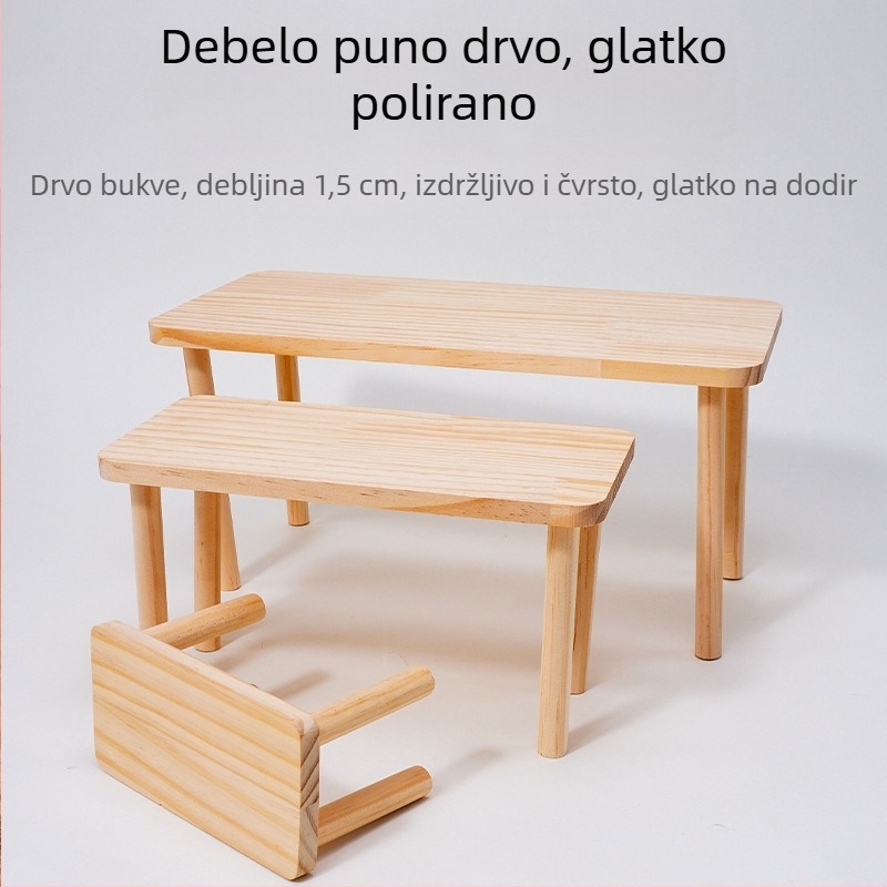 Drvena platforma za hamstera i stol — višefunkcionalna, otporna na grizenje igračka i dekor staništa