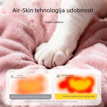Poluzatvoren zimsko udobno gnijezdo za mačke i pse, mekano i toplo unutarnje gnijezdo za male i srednje kućne ljubimce