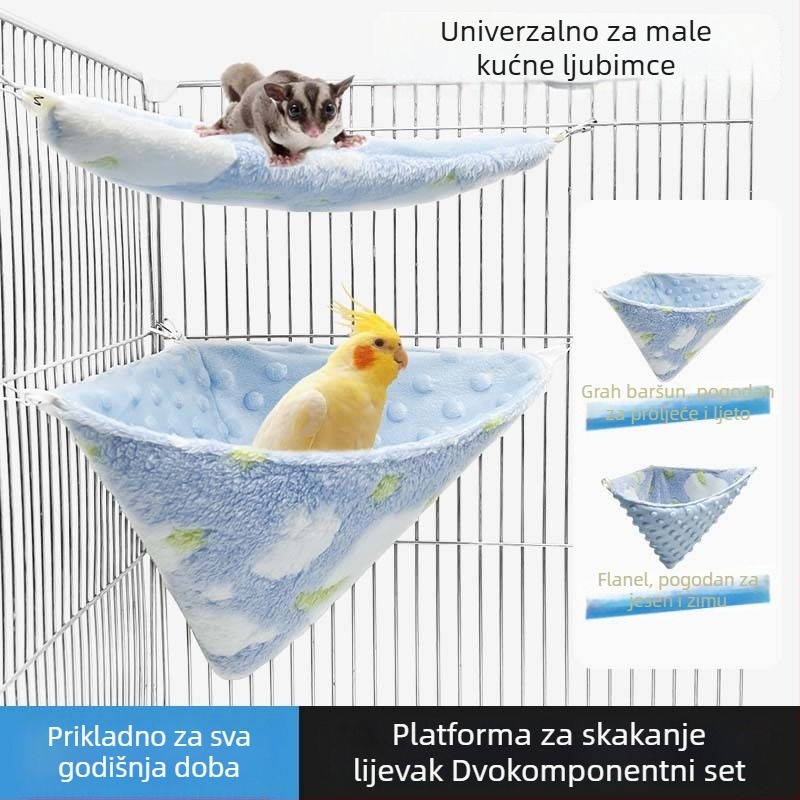 Gnijezdo s toplim kaučem za sve godišnje doba, igračka za penjanje i dekor staništa za mala životinje