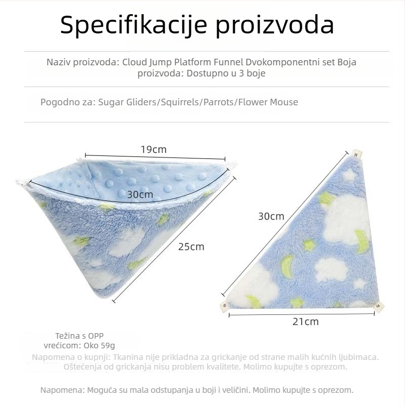 Gnijezdo s toplim kaučem za sve godišnje doba, igračka za penjanje i dekor staništa za mala životinje
