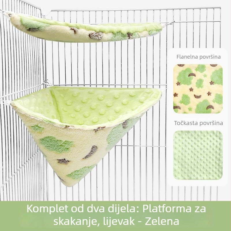 Gnijezdo s toplim kaučem za sve godišnje doba, igračka za penjanje i dekor staništa za mala životinje