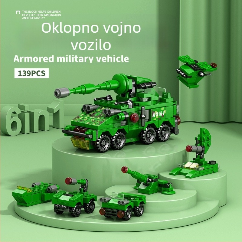 Lele Brothers kompatibilni građevinski blokovi - vojni dinosaurus mecha sklapanje, edukativna igračka, 100–200 komada, ABS plastika, šarena kutija, za djecu 7–14 godina