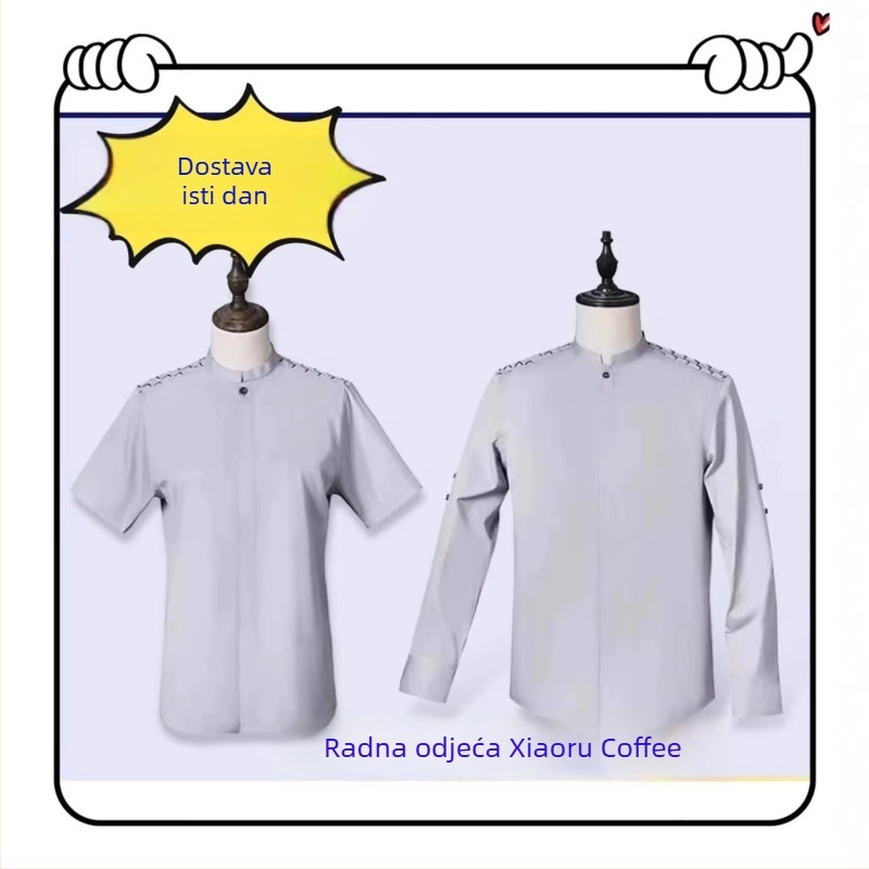 Set uniforme za kafić — košulje s dugim i kratkim rukavima, prozračne