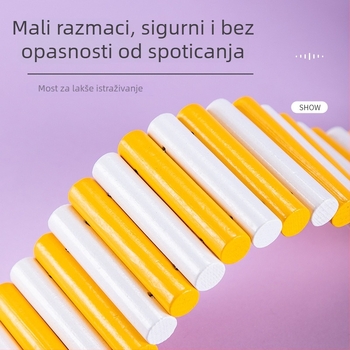 Drvena ljestvica za hamstera, pastelne macaron boje, igračka za penjanje i skrivanje u kavezu.