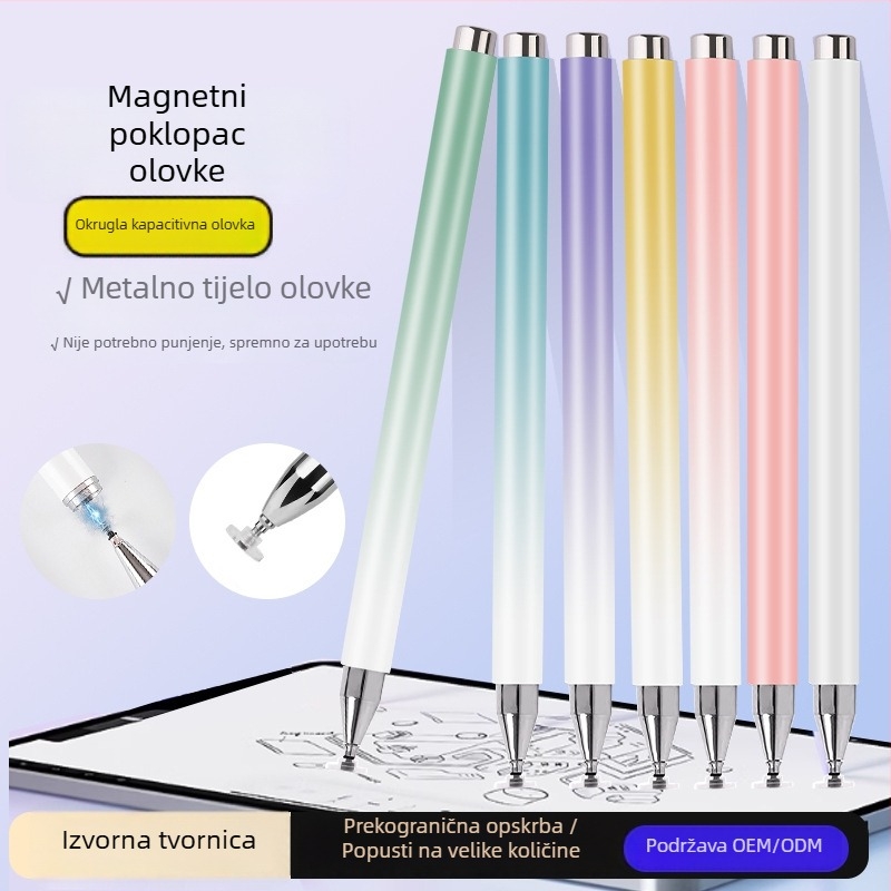 Kapacitivni stilus za tablete i telefone – univerzalni dodirni stilus s magnetskim silikon diskom za crtanje i pisanje