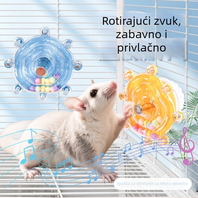 Sugar Glider igračke za zabavu i obogaćivanje, okretne igračke za gerbile, vjeverice, ptice i papige, sa zvukom i funkcijama žvakanja