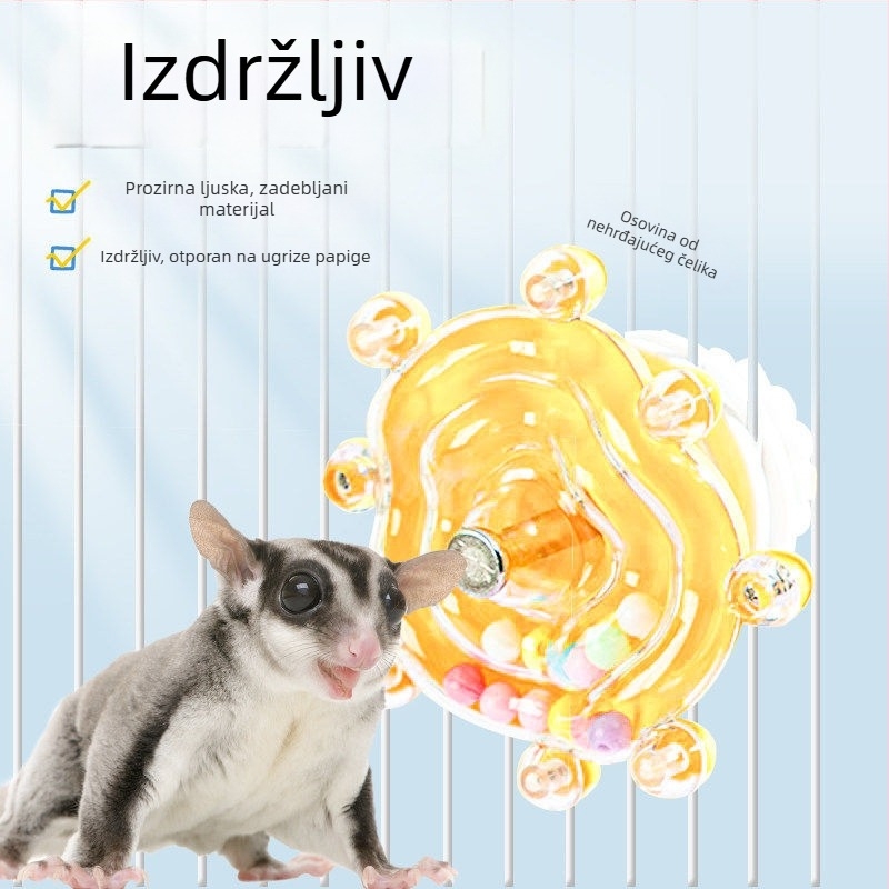 Sugar Glider igračke za zabavu i obogaćivanje, okretne igračke za gerbile, vjeverice, ptice i papige, sa zvukom i funkcijama žvakanja