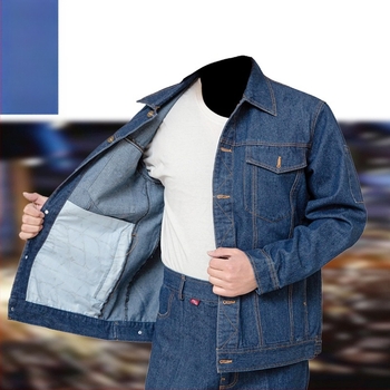 Denim radna odjeća za proljeće-jesen s reflektirajućim trakama, izdržljiva i otporno na mrlje.