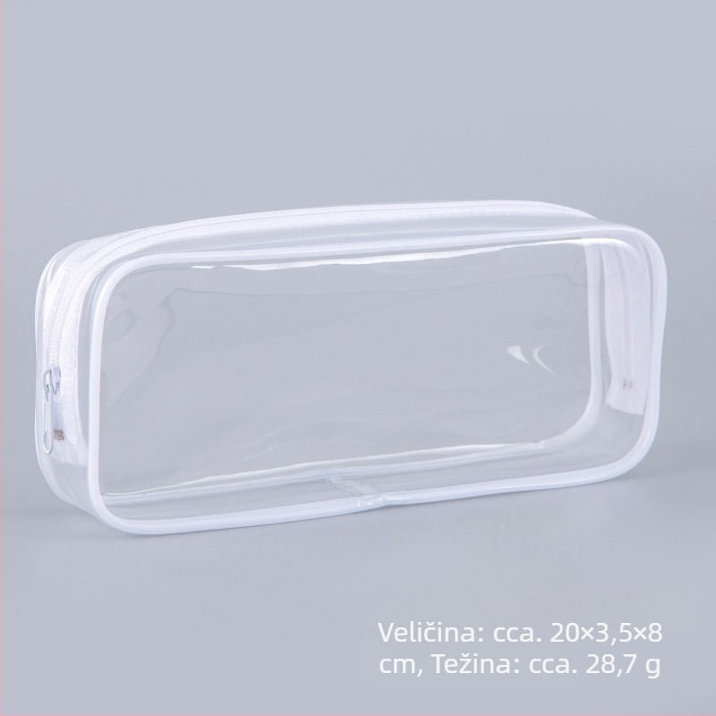 Prozirna PVC pernica u japanskom stilu, velikog kapaciteta za učenike, može se koristiti i kao torbica za šminku
