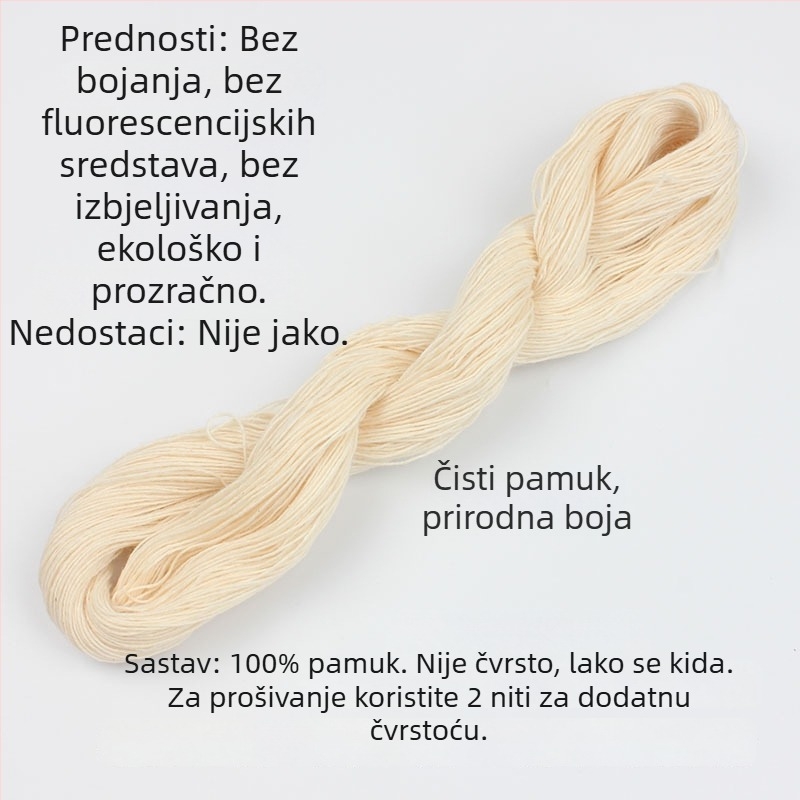 Niti za šivanje za uloške cipela, debela bijela pamuk nit, stara pamuk nit, poliester nit za quilt