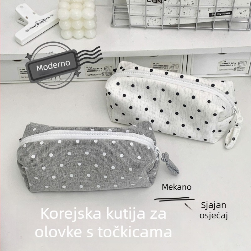 Set uredskog organizatora stola s kutijom za olovke i kvadratnim blokom s točkicama – korejski Instagram stil za srednjoškolke