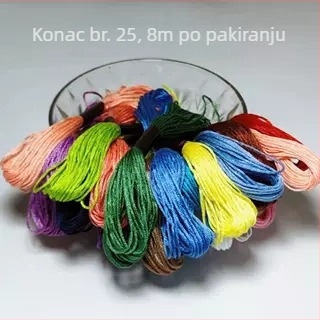 Set niti za križno vez – 50 boja, broj 25, mješavina poliestera i pamuka