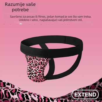 Muške tangice s leopard printom, niskim strukom, prozračne