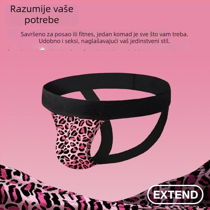 Muške tangice s leopard printom, niskim strukom, prozračne