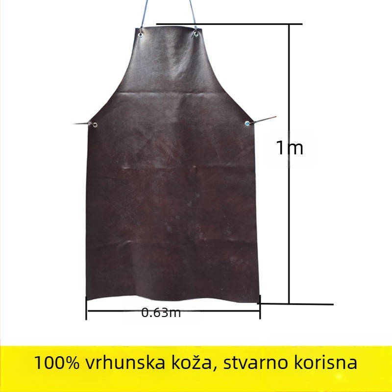 Set zaštitne opreme za zavarivače: pregača od prave teleće kože, vatrootporna, protiv opekotina, otporna na visoke temperature, vodootporna, s produženom duljinom