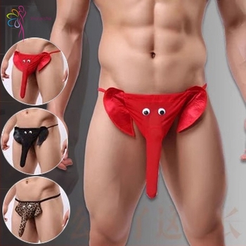 Seksi muški donji veš set – dizajn slonova nosa, T-gaćice i G-string, prozirno