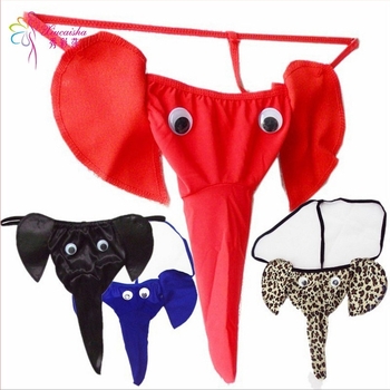 Seksi muški donji veš set – dizajn slonova nosa, T-gaćice i G-string, prozirno