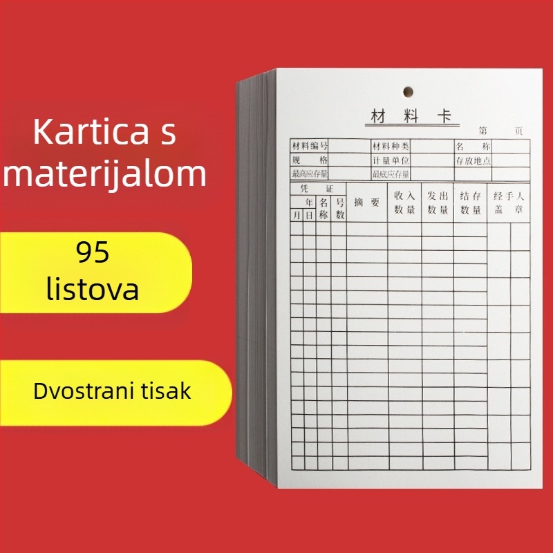 Dvostrane tiskane kartice za identifikaciju materijala od laminiranog papira s perforiranim etiketama
