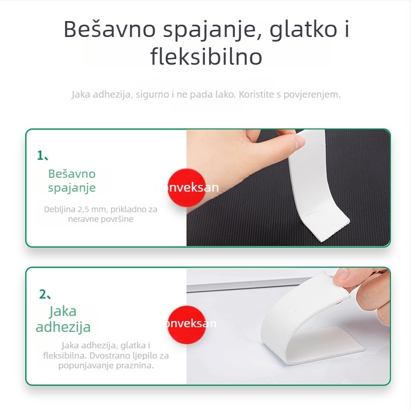 Deli pjenasta dvostruka ljepljiva traka, širina 24 mm, debljina 2,5 mm, lako se kida