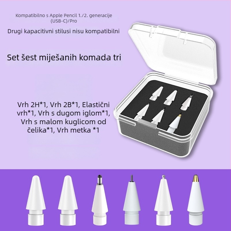Zamjenski vrh za Apple Pencil Pro, otporan na habanje i tih vrh za iPad