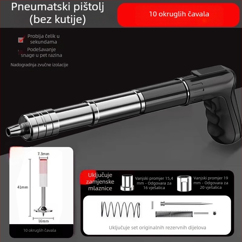 Pištolj za čavle, čavlni pištolj za strop, pištolj za čavle za kabelski kanal, pneumatski alat za učvršćivanje cementa, mini čavli od čelika, ravni čavli