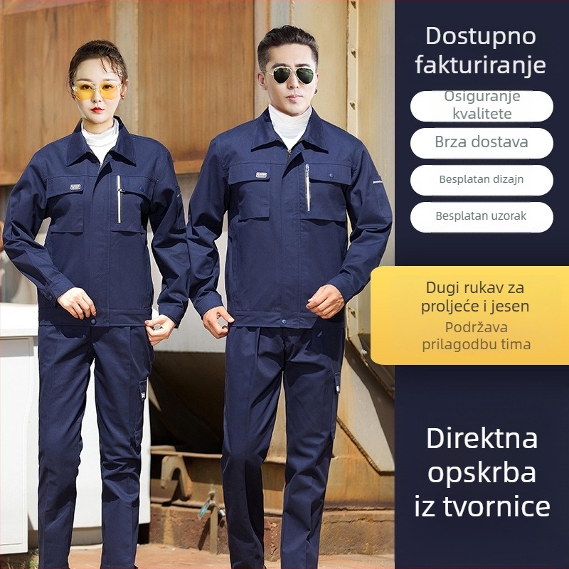 Muški radni komplet s dugim rukavima od poliester-pamuk za tvornicu, zavarivanje i podzemno rudarenje
