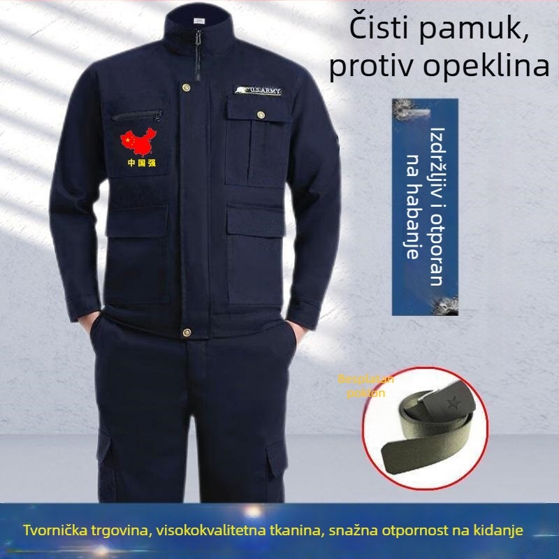 Muški radni komplet za jesen-zimu, jači materijal, jedan komad ili komplet, za gradilišta, zavarivače i auto popravne radionice, radno zaštitno odijelo