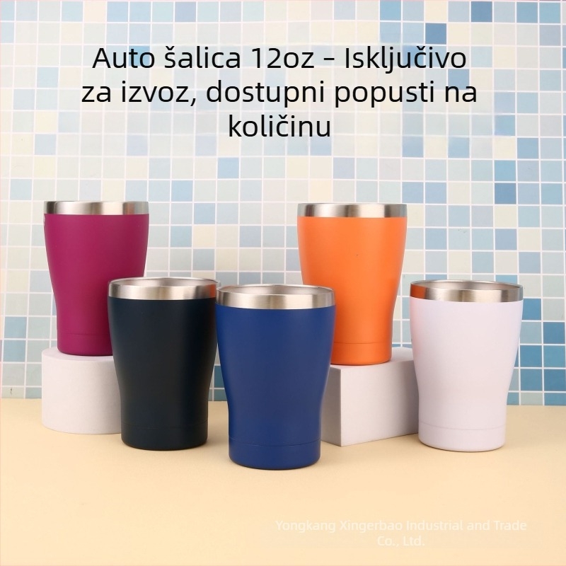 Meilun automobilni termos, 360 ml, dizajn struka, unutarnji 304 nehrđajući čelik, vanjski 201 nehrđajući čelik, vakuumska izolacija, održava hladno i toplo