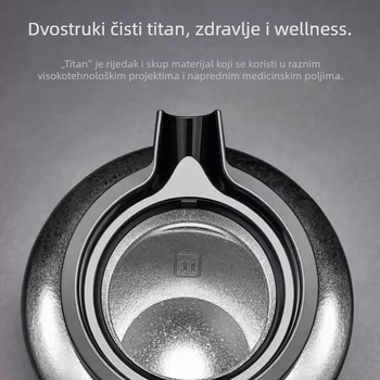 Čajnik od čistog titana velike kapacitete s debelim izolacijskim slojem i odjeljivanjem čaja i vode, poklon-set s jednim čajnikom i tri šalice
