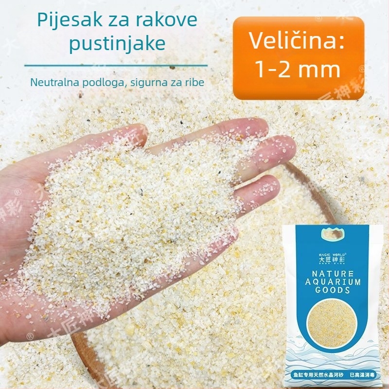 Podložni pijesak za hermit rake s biljkama u akvariju – Prirodni školjka pijesak za uređenje akvarija