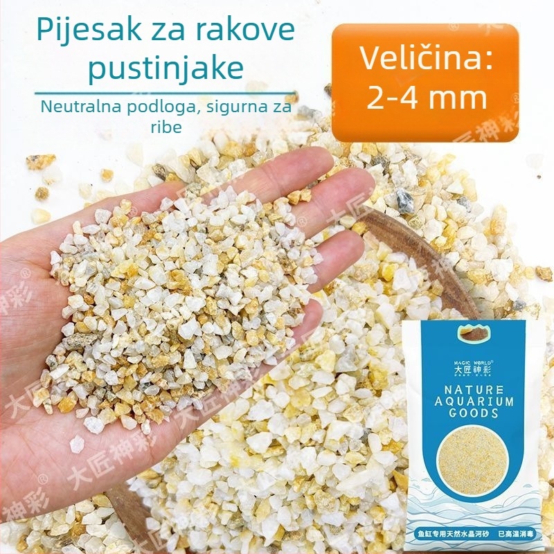 Podložni pijesak za hermit rake s biljkama u akvariju – Prirodni školjka pijesak za uređenje akvarija