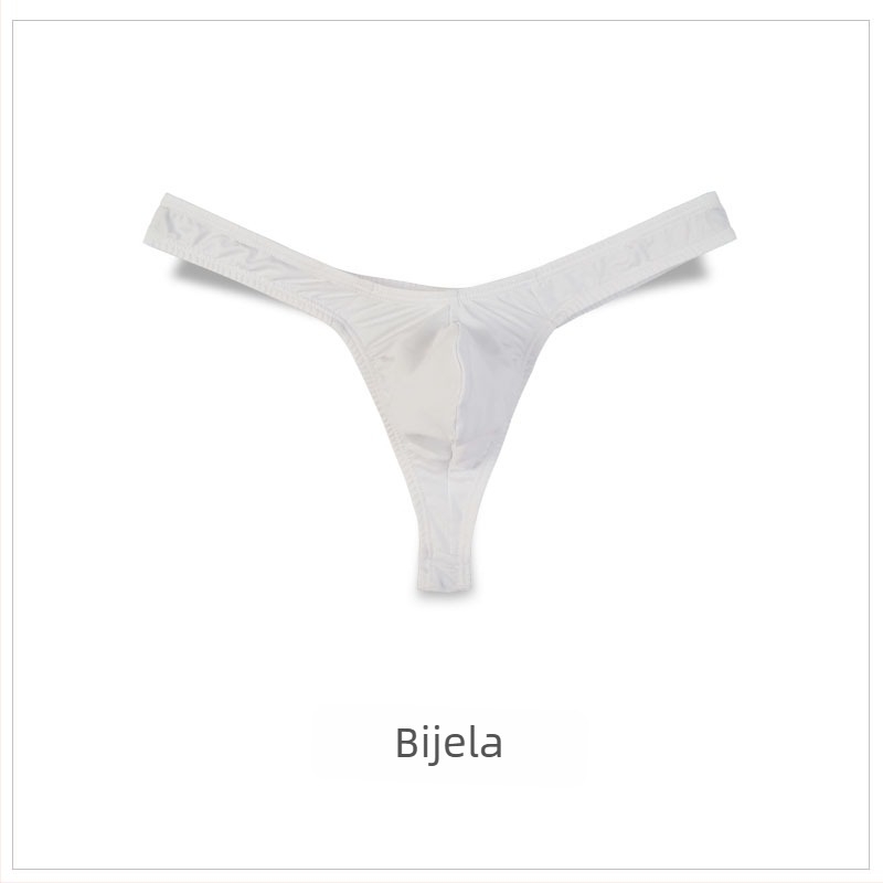 Muški thong s niskim strukom, jednobojno donje rublje, ice silk materijal