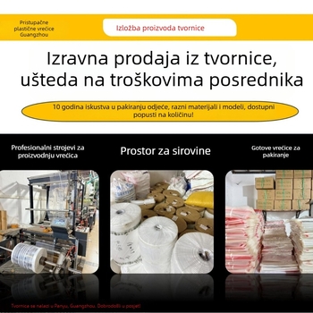 Prozirna PE vrećica s patentnim zatvaračem za odjeću, bez praška, ambalaža za odjeću 35×45 cm