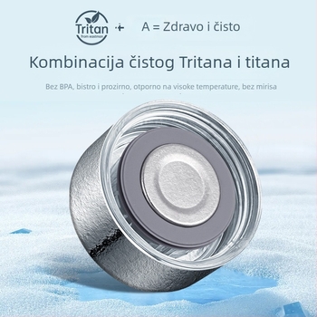Čaša od čistog titana s dvostrukim slojem i vakuum izolacijom za automobil, odvajanje čaja i vode, velika kapaciteta