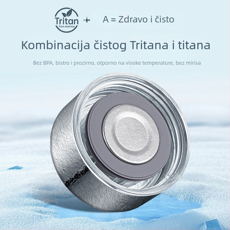 Čaša od čistog titana s dvostrukim slojem i vakuum izolacijom za automobil, odvajanje čaja i vode, velika kapaciteta