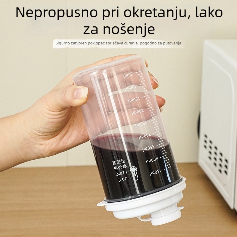 450 ml prenosna čaša za hladnu kavu i voćna pića, shaker s brtvom, hrana kvalitete, cilindričnog oblika