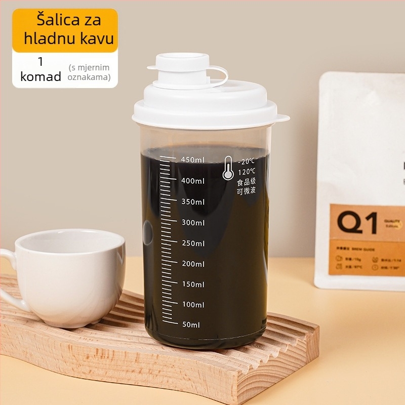450 ml prenosna čaša za hladnu kavu i voćna pića, shaker s brtvom, hrana kvalitete, cilindričnog oblika
