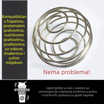 Pružinska kugla od 304 nerđajućeg čelika za shaker čaše, za miješanje napitaka poput čaja s mlijekom, soka i proteínskog praha, prehrambene kvalitete
