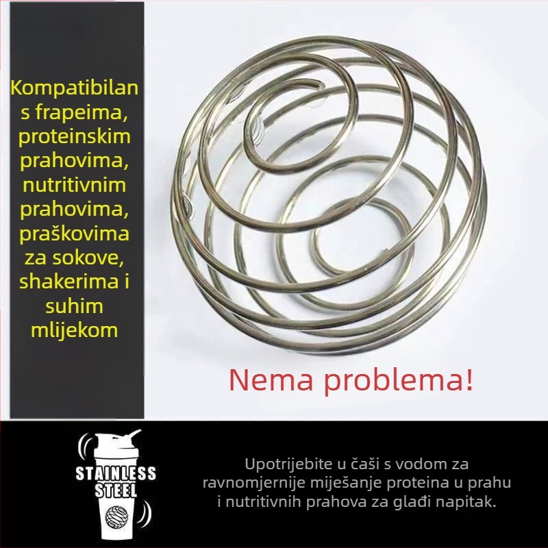 Pružinska kugla od 304 nerđajućeg čelika za shaker čaše, za miješanje napitaka poput čaja s mlijekom, soka i proteínskog praha, prehrambene kvalitete
