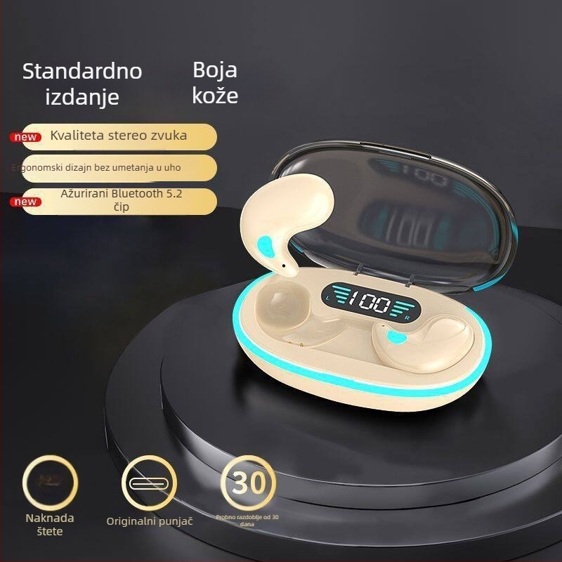 Slušalice za san, udobne za dugotrajno nošenje, s blokiranjem šuma, ne ulaze u uho, Bluetooth bežične, kompaktne, dugotrajna baterija, vodootporne, vrhunske kvalitete, udobne, novi model