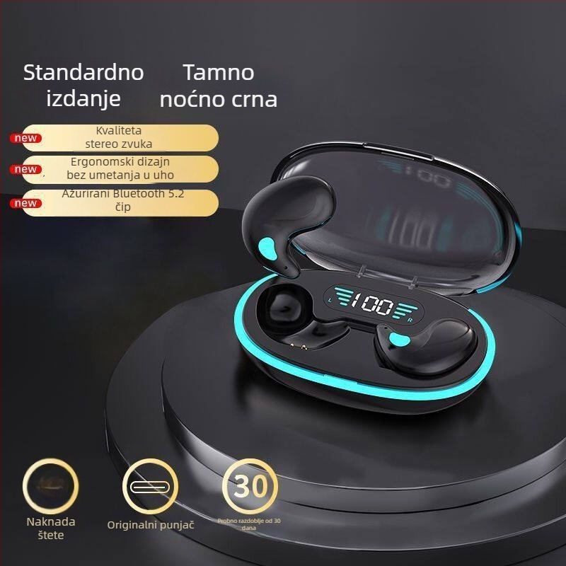 Slušalice za san, udobne za dugotrajno nošenje, s blokiranjem šuma, ne ulaze u uho, Bluetooth bežične, kompaktne, dugotrajna baterija, vodootporne, vrhunske kvalitete, udobne, novi model