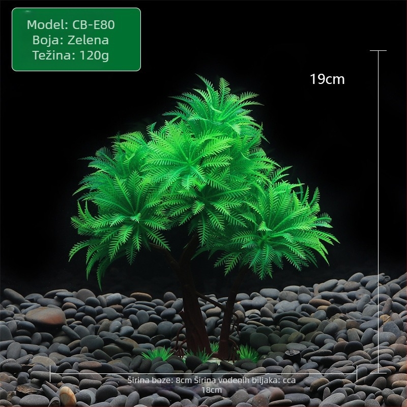 Umjetna vodna trava za akvarij CB-E80, plastična bonsai dekoracija