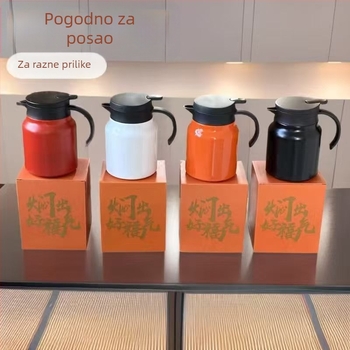 Novi stil termos za kavu, velik kapacitet, zaštita od opeklina, nehrđajući čelik 316L, verzija s logotipom za poklon